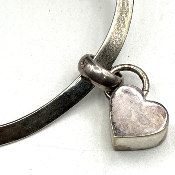 Silpada Sterling Silver 925 Choker Collar Torque Heart Pendant Necklace - Picture 10 of 11